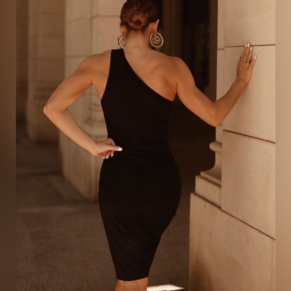 AUDREY LEIGHTON TERRACOTTA ONE SHOULDER DRESS - Medium M - Picture 5 of 6